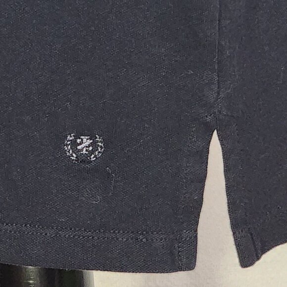 Izod Woman Black Lilac Piping 5 Button Cotton Span SS Henley Polo Top Size 1X - Picture 9 of 16